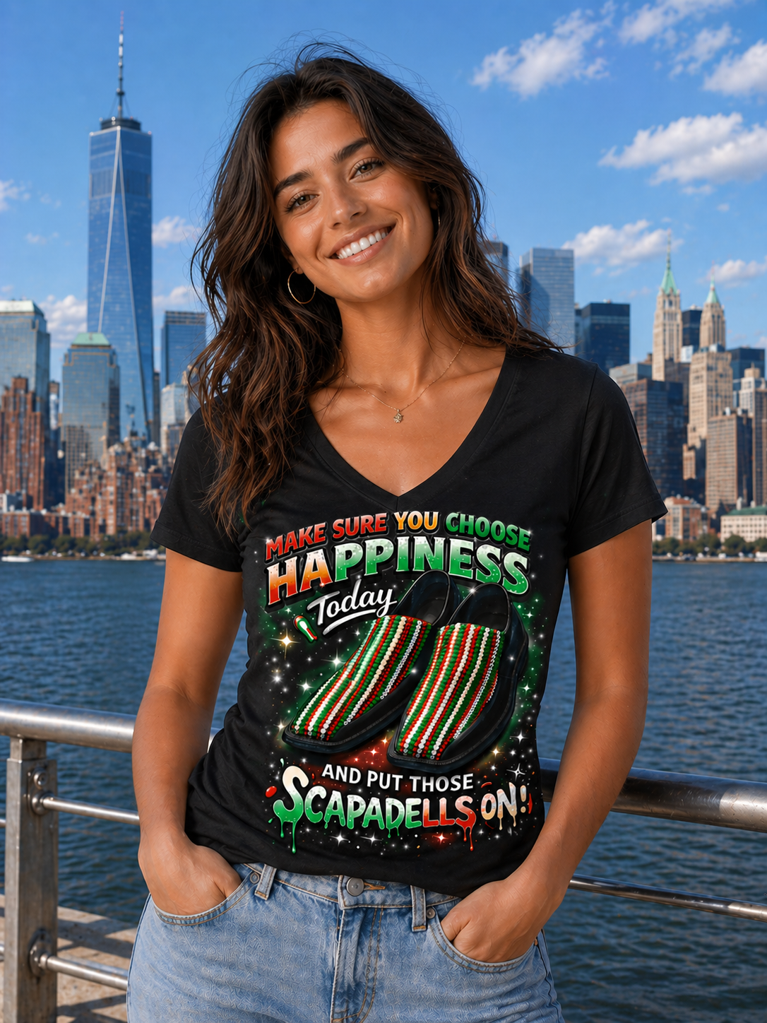 Make sure you Choose Happiness Scaps V-neck t-shirt