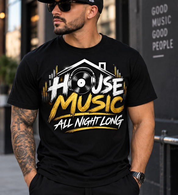 House Music all Night long- T-shirt