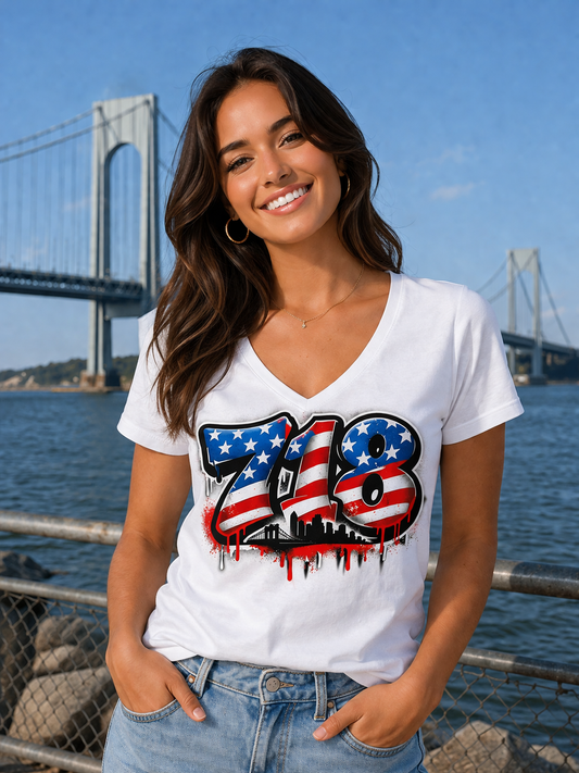 718 USA Style V-neck