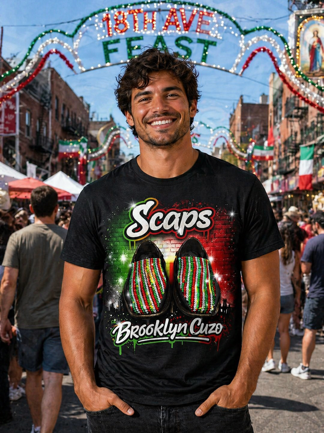 Scaps on T-shirt
