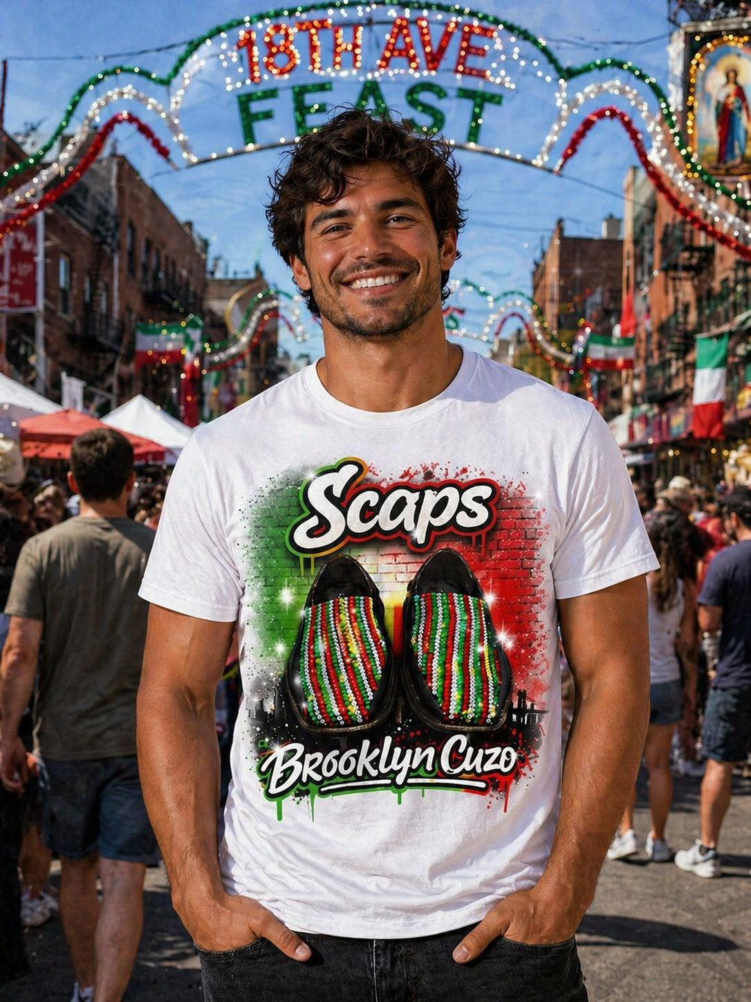 Scaps on T-shirt